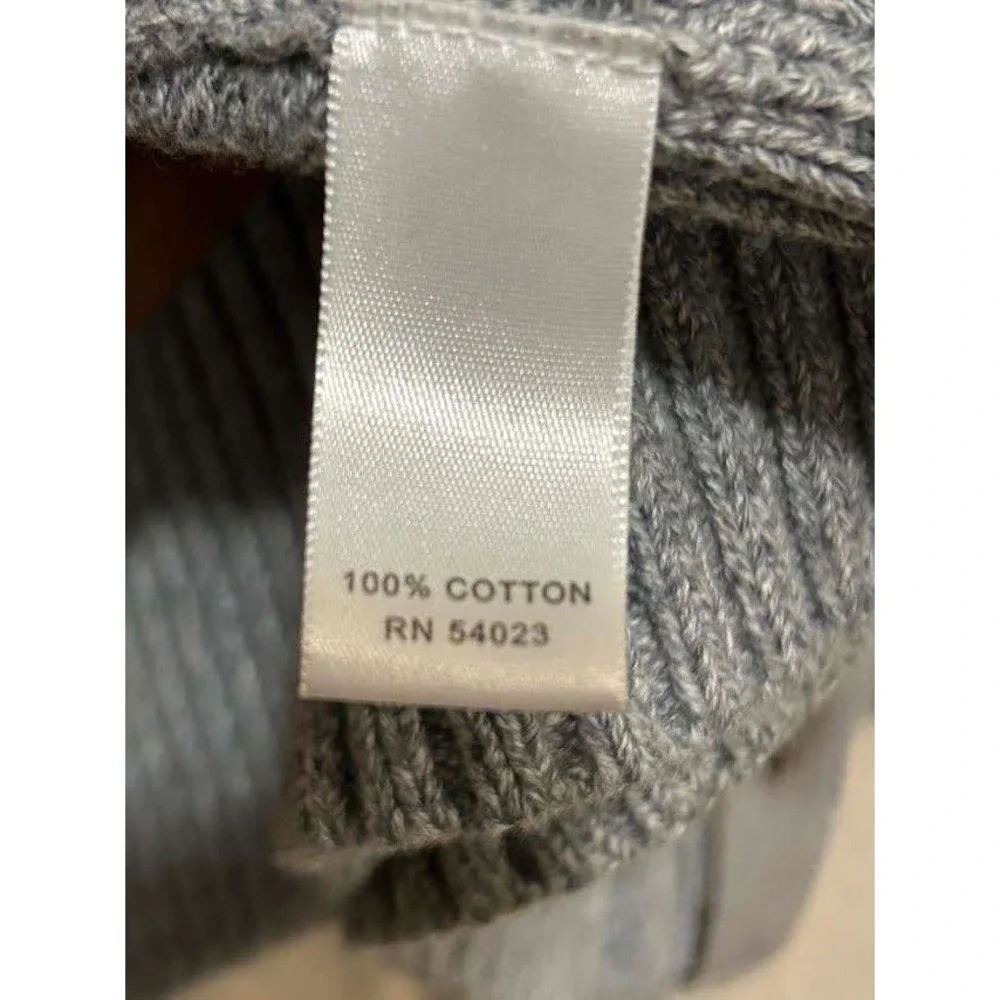 Banana Republic Mens Gray Cotton Full Zip Toggle Mock Neck Sweater Jacket L